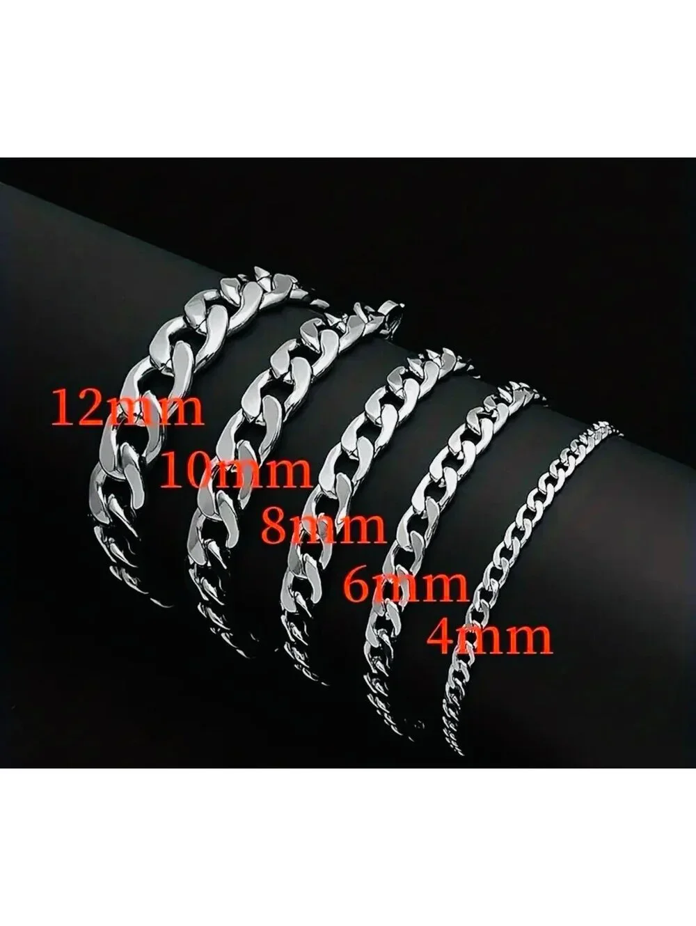 New - Stainless Steel - 10mm Titanium Link Bracelet